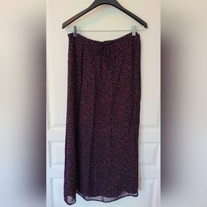 Pink & Purple Polka Dot Black Maxi Skirt